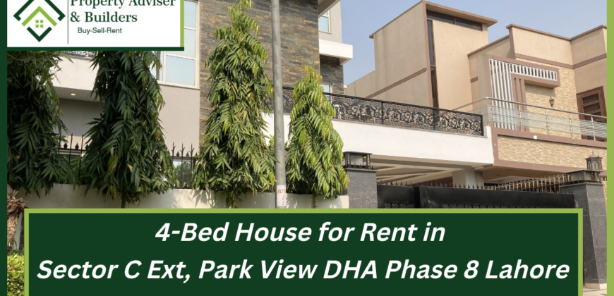 4-Bed with Basement 10 Marla House for Rent in Sec C Ext, Park View Phase 8, DHA Lahore