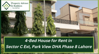 4-Bed with Basement 10 Marla House for Rent in Sec C Ext, Park View Phase 8, DHA Lahore