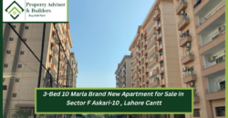 3-Bed 10 Marla Brand New Apartment for Sale in Sector F, Askari-10 Lahore Cantt