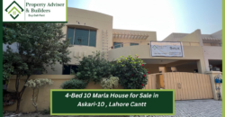 4-Bed 10 Marla House for Sale in Askari-10, Lahore Cantt