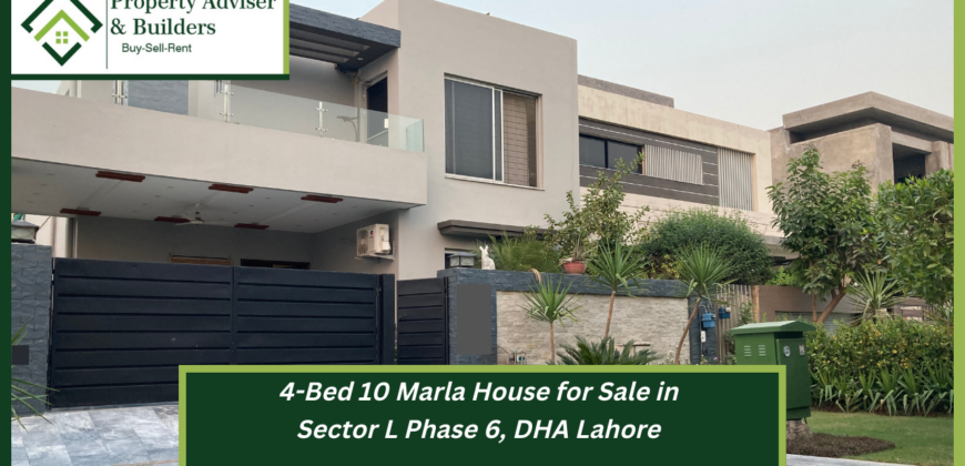 4-Bed 10 Marla House for Sale in Sector L Phase 6, DHA Lahore