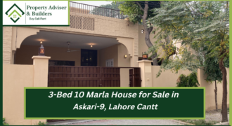 3-Bed with Extra Land 10 Marla House for Sale in Askari-9 Lahore Cantt