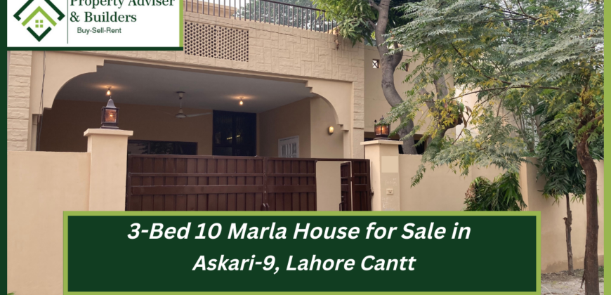 3-Bed with Extra Land 10 Marla House for Sale in Askari-9 Lahore Cantt