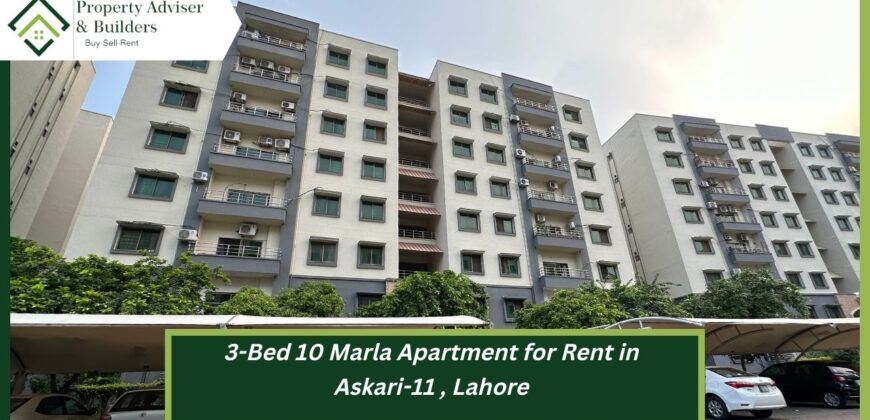 3-Bed 10 Marla Apartment for Rent in Askari-11, Lahore