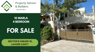 4-Bed 10 Marla SD House for Sale in Askari 10 Lahore Cantt