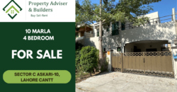 4-Bed 10 Marla SD House for Sale in Askari 10 Lahore Cantt